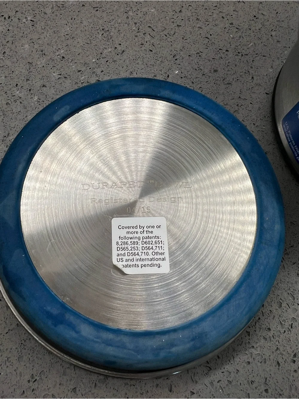 New! Set of two Durapet Stainless Steel Pet Bowls - Silver
